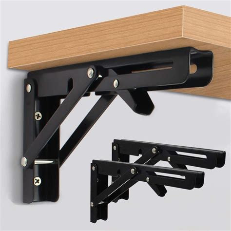 metal folding bracket support for table top|foldable shelf bracket home depot.